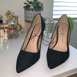 Size 8 black suede Chinese laundry 3” heels